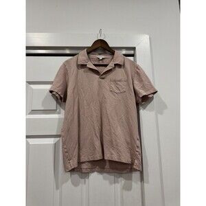 Sunspel Mens L Pink Short Sleeve Pocket Performance Mesh The Riviera Polo Shirt